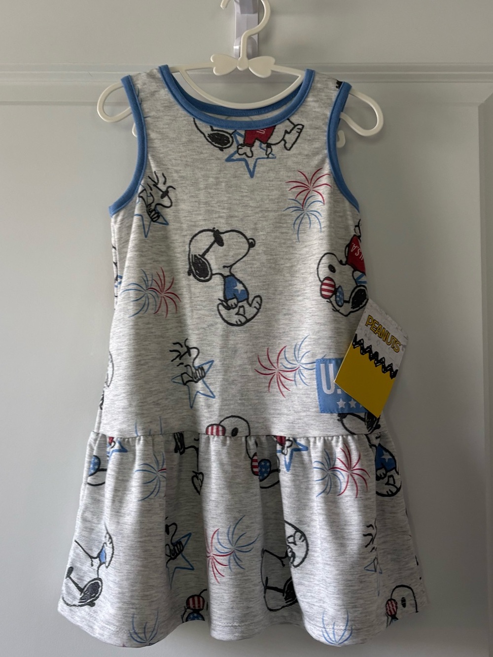 Peanuts Snoopy Toddler Girl Americana Sleeveless Dress Size 3T - Picture 2 of 6